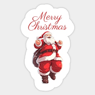 Merry Christmas Cartoon Santa Sticker